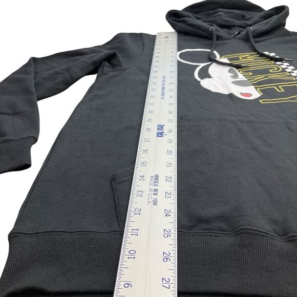 Disney Mickey Mouse Hoodie Mens M Black Graphic Pullover Sweatshirt Checkered - Picture 3 of 12